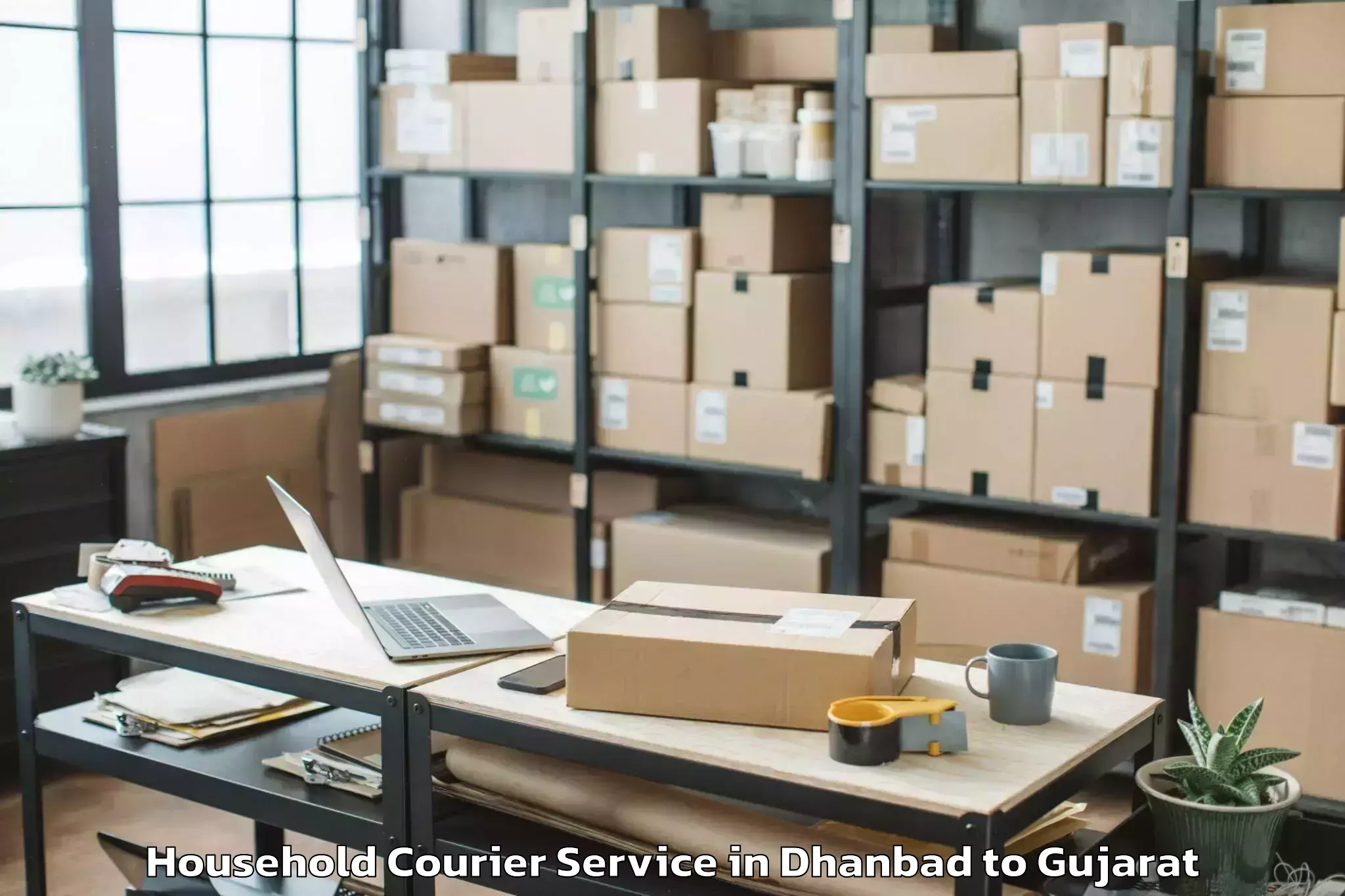 Top Dhanbad to Dhuvaran Household Courier Available